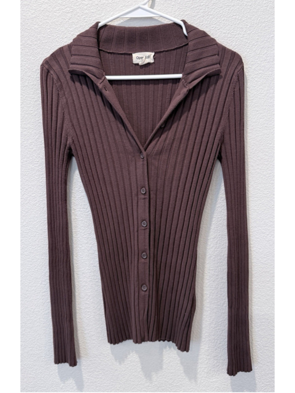 Open Edit Rib Knit Collared Button Down S Twilight Core Bella Swan Dark Feminine